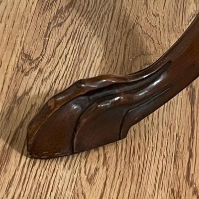Vtg. Mahogany Pie Crust Accent Table With Clawfoot