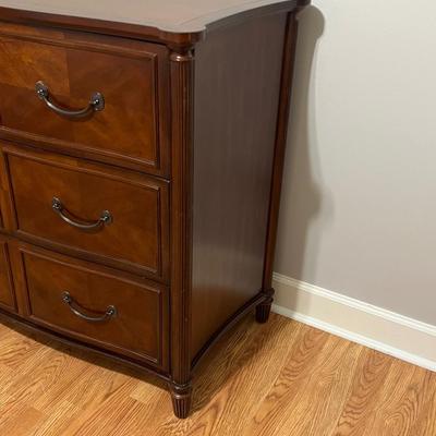 BOMBAY ~ Inlaid Mahogany Leather Top Chest ~ *Read Details
