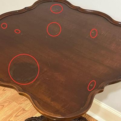 Vtg. Mahogany Clawfoot Accent Table ~*Read Details