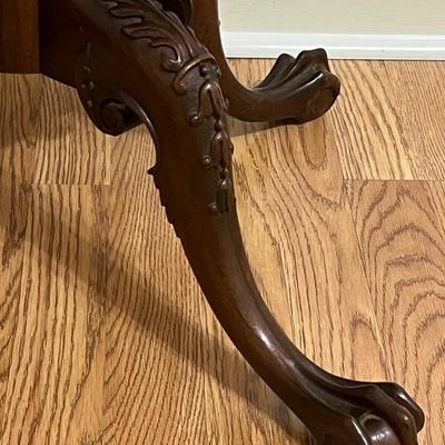 Vtg. Mahogany Clawfoot Accent Table ~*Read Details