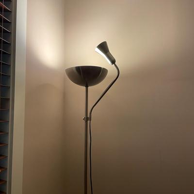 Brushed Nickel Two-Head Dimmable IKEA Floor Lamp (GB1-SS)