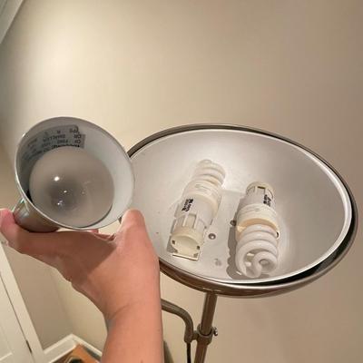 Brushed Nickel Two-Head Dimmable IKEA Floor Lamp (GB1-SS)
