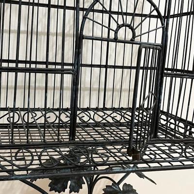46” Tall Decorative Metal Bird Cage On A Stand