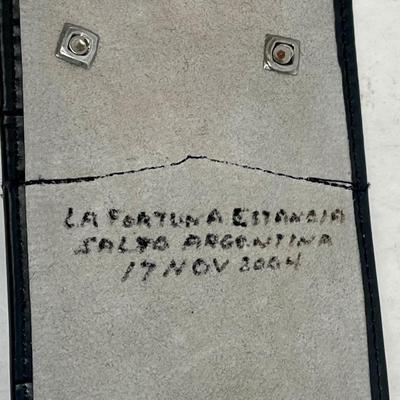 Vintage Argentinian Leather Coin Belt with Medallion and Coins