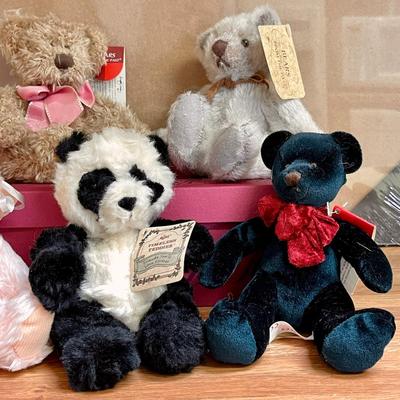 117 GROUP OF 5 PLUSH TEDDY BEARS TAGGED RUSS