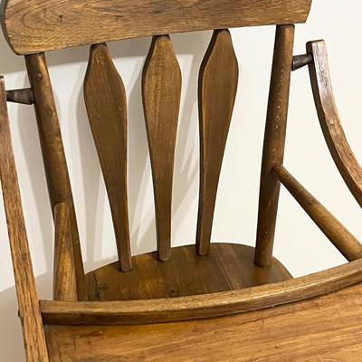 Vtg. Solid Wood Highchair
