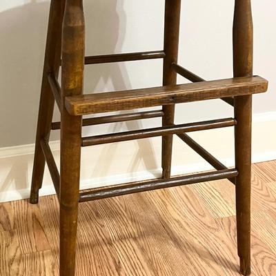 Vtg. Solid Wood Highchair