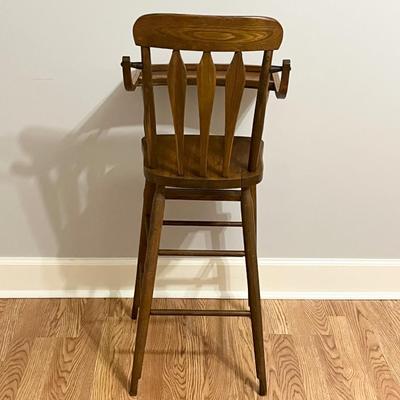 Vtg. Solid Wood Highchair