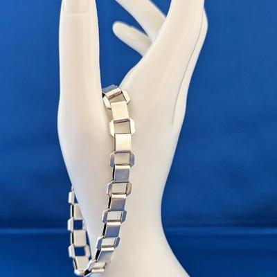 Sterling silver large gauge box chain bracelet Unisex 9" long