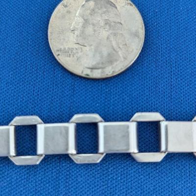 Sterling silver large gauge box chain bracelet Unisex 9" long