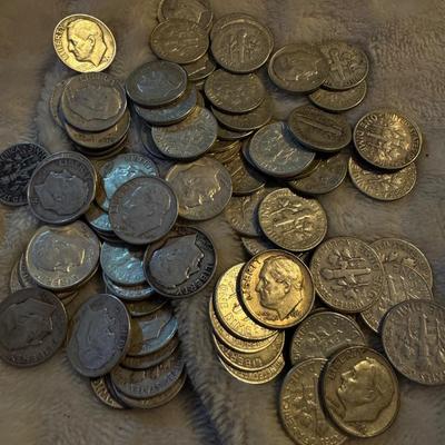 Lot of 100 Roosevelt Dimes silver all pre 1965