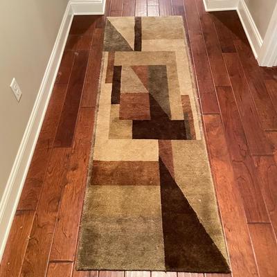 Woven Earth Toned Contemporary Runner Rug (EH-SS)