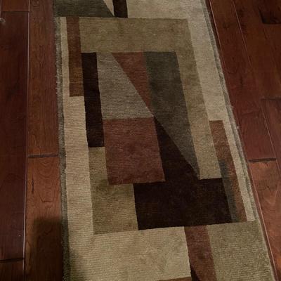 Woven Earth Toned Contemporary Runner Rug (EH-SS)