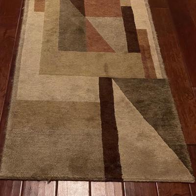 Woven Earth Toned Contemporary Runner Rug (EH-SS)