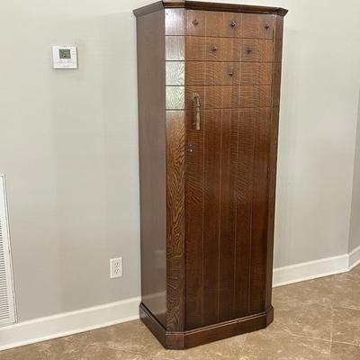 Vtg. Tiger Oak Wardrobe/Decorative Cabinet