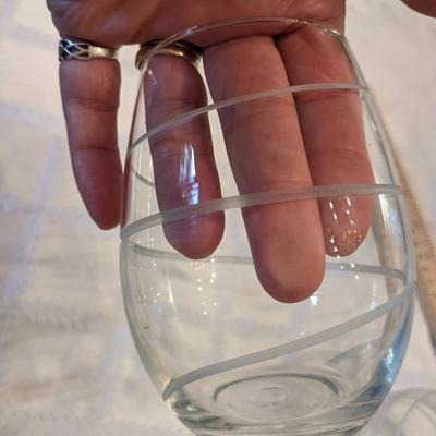 Set of 4 Mikasa(?) Etched Wine Glasses