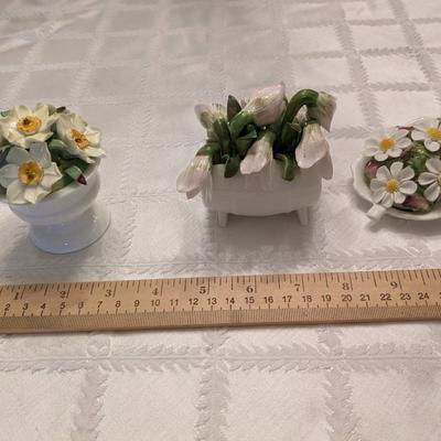 3 Exquisite Aynsley Flower Hand Painted Bone China