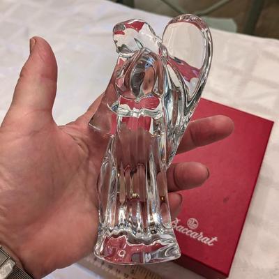 Baccarat Crystal 6" ANGEL Playing Horn Nativity Figurine, France