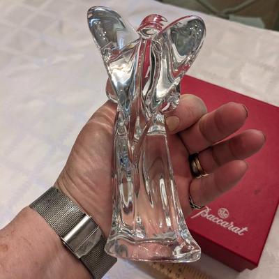 Baccarat Crystal 6" ANGEL Playing Horn Nativity Figurine, France