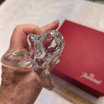 Baccarat Crystal 6" ANGEL Playing Horn Nativity Figurine, France