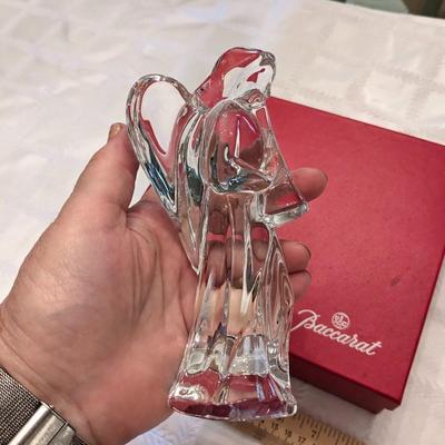Baccarat Crystal 6" ANGEL Playing Horn Nativity Figurine, France