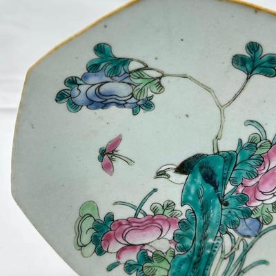 Chinese famille verte stem plate