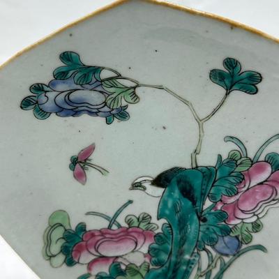 Chinese famille verte stem plate