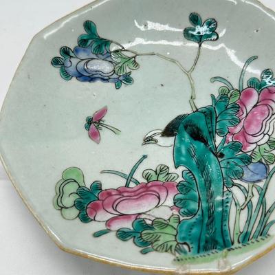 Chinese famille verte stem plate