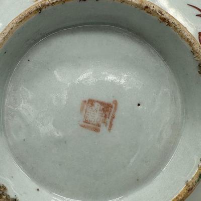 Chinese famille verte stem plate