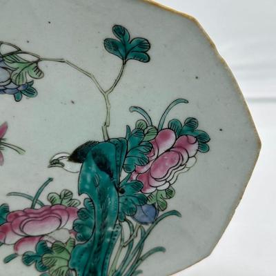Chinese famille verte stem plate