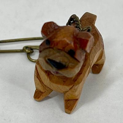 Mixed Odds & Ends Jewelry Lot - miniature wood dog, miniature cloisonné fish, miniature skateboards, cameo, etc