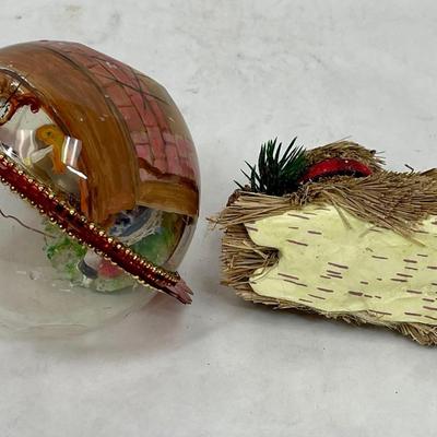 Vintage Christmas Ornaments - Diorama & Rustic Squirrel