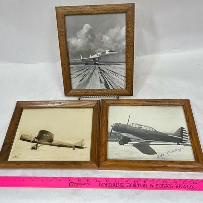 Lot of 3 Framed Military Aircraft Photos