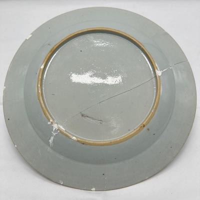 Chinese Vintage Blue and White Porcelain Export Plate-restored