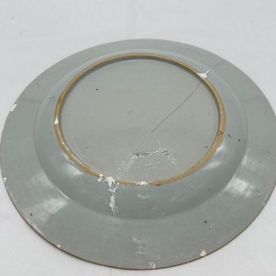 Chinese Vintage Blue and White Porcelain Export Plate-restored