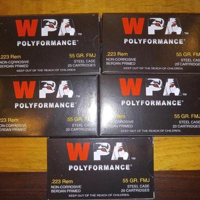 100 rds 223 Rem Fmh 55 gr
