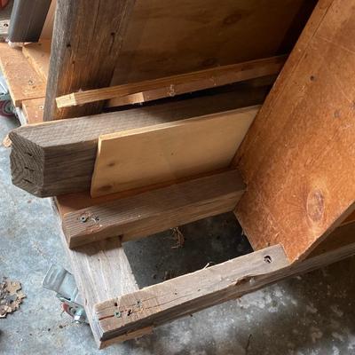 Rolling Wood Storage Cart with Shelves