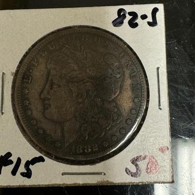 1882 S MORGAN 1$ U S coin VF