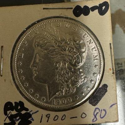 1900 O MORGAN AU SILVER U S COIN 1$