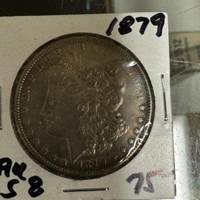 1879 P MORGAN AU 58 US COIN 1$ silver