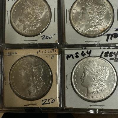 1884 O MORGAN FILLED O TOP LEFT U S COIN SILVER