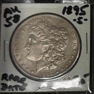 1895 S MORGAN AU 58 RAREST OF DATES