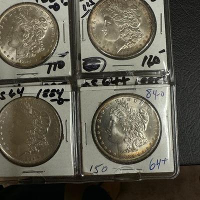 1884 O Morgan MS 64 + U S COIN SILVER