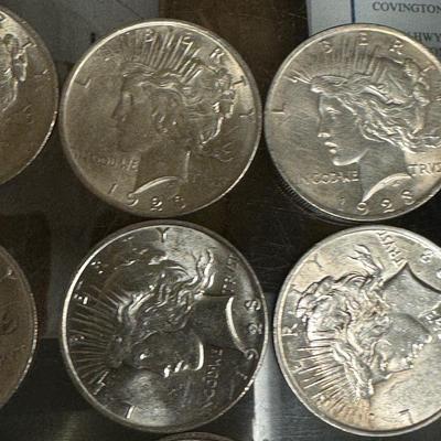 Lot of 4 PEACE DOLLARS U S COINS SILVER