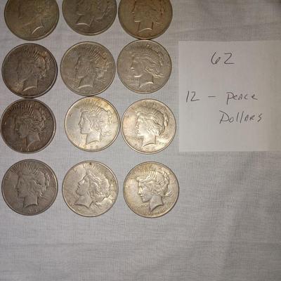 12 peace dollars