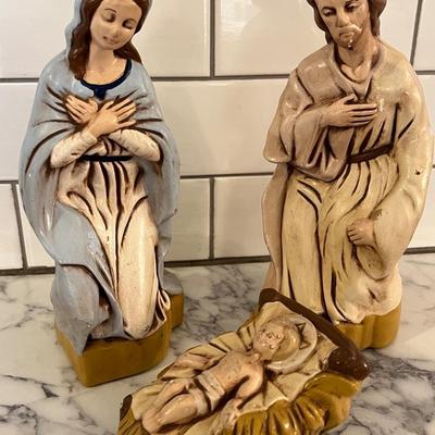 Vintage Ceramic 3-Piece Nativity
