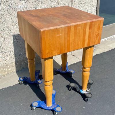 Vintage kitchen Style Maple Butcher Block, 10" thick! Very Heavy Island Table with legs