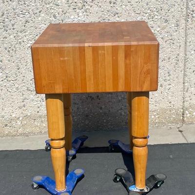 Vintage kitchen Style Maple Butcher Block, 10" thick! Very Heavy Island Table with legs