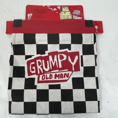 Grumpy Old Man Apron black white red check by Blue Q Aprons NWT