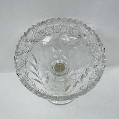 Clear Glass Compote with Sawtooth Rim
